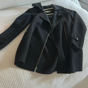 Michael Kors Black Midi length wool blend coat